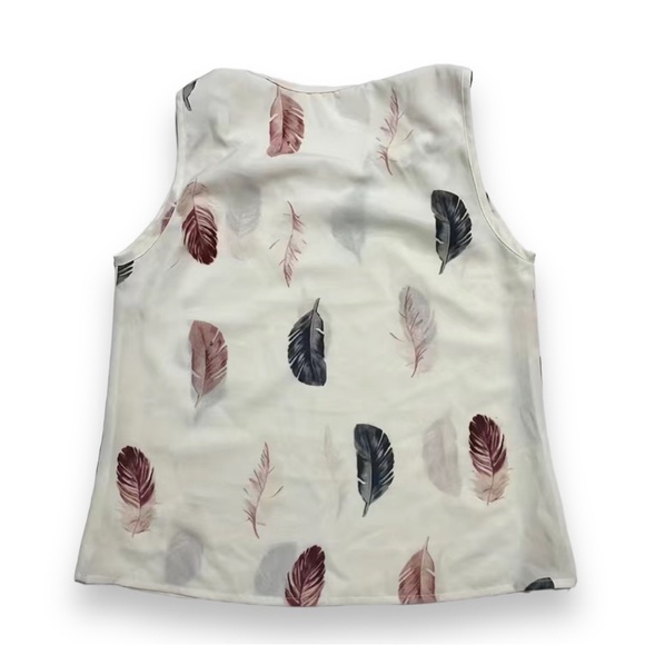 Feather Knotted Strap V-Neck Tank Top M - Picture 3 of 5